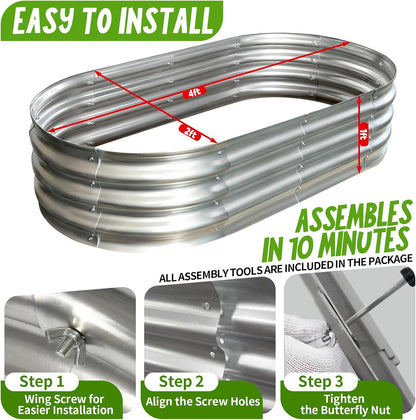 galvanized raised garden bed kit, planter garden boxes shown in use