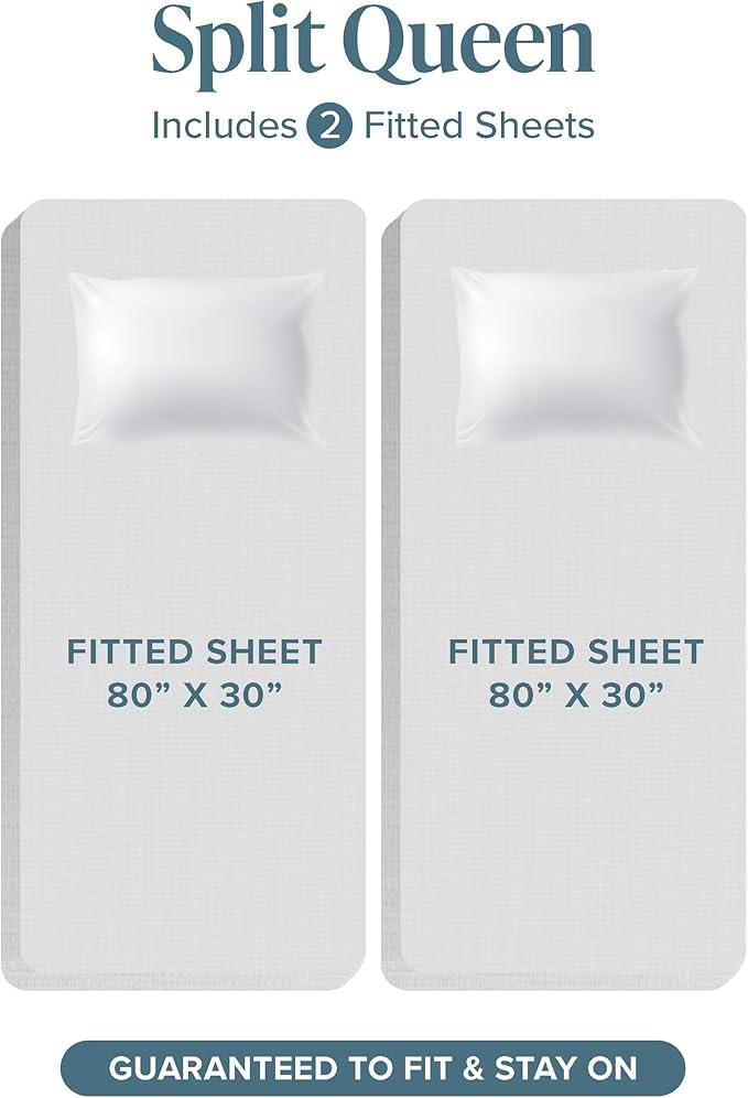 Bare Home Split Queen Sheet Set - Image 2