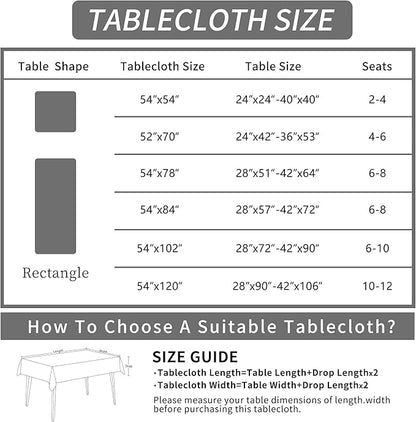 Square Table Cloth, 100% Waterproof Tablecloth Oil Proof Spill Proof Vinyl - Image 4