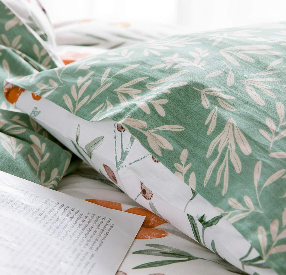 SLEEPBELLA Duvet Cover Set 600 Thread Count Cotton Bedding Set (Full, White&a...