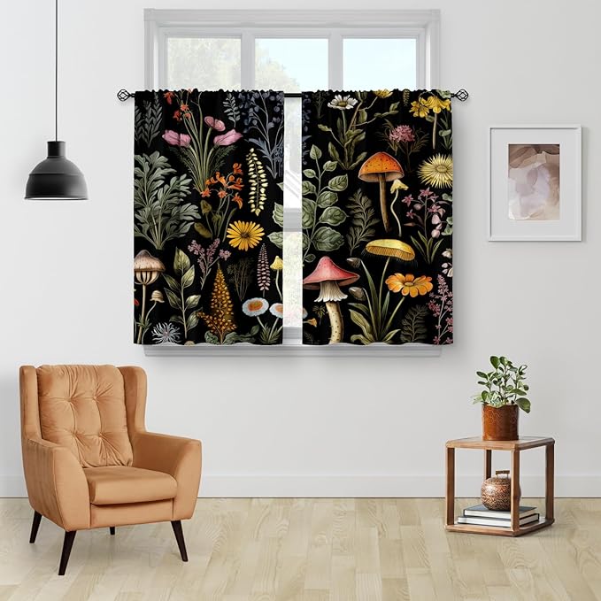 Aimego Boho Floral Kitchen Curtains - Image 2