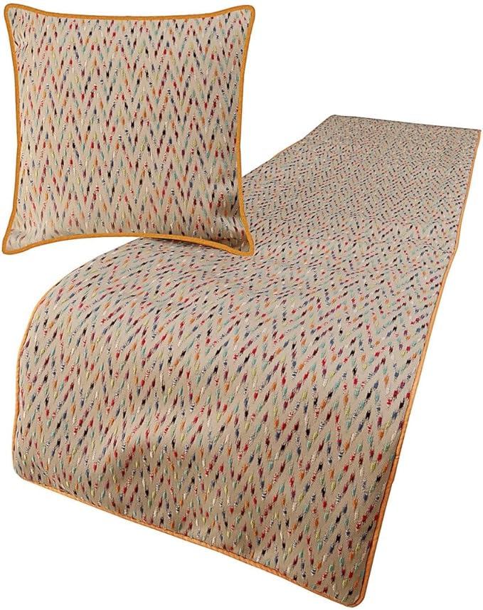 The HomeCentric King Queen Twin Beige & Multicolor Luxury King 90"x18" Bed by TheHomeCentric