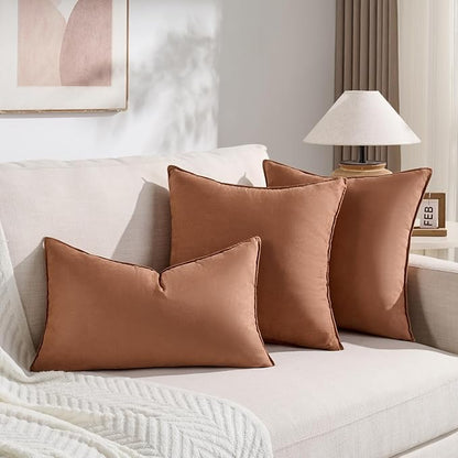 Fancy Homi 2 Packs Rust Decorative Throw Pillow Covers 18x18 inch, Super Soft - Image 5