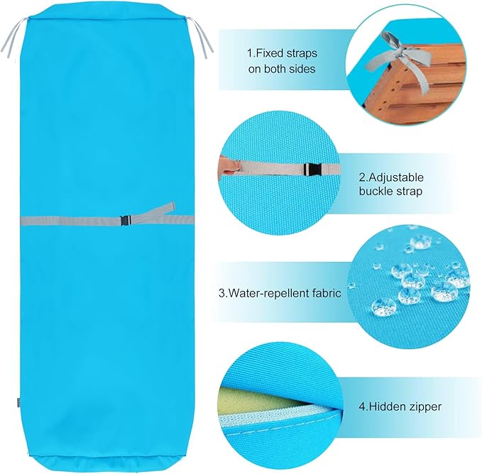 NettyPro Outdoor Patio Lounge Chair Cushion Covers - Image 3