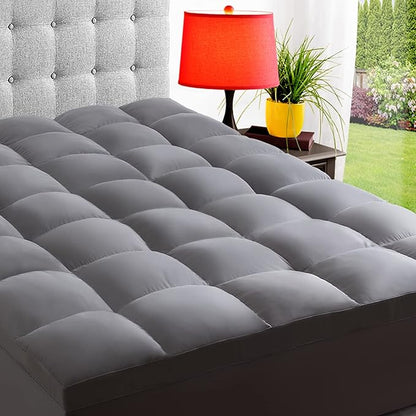 ELEMUSE King Grey Mattress Topper by ELEMUSE