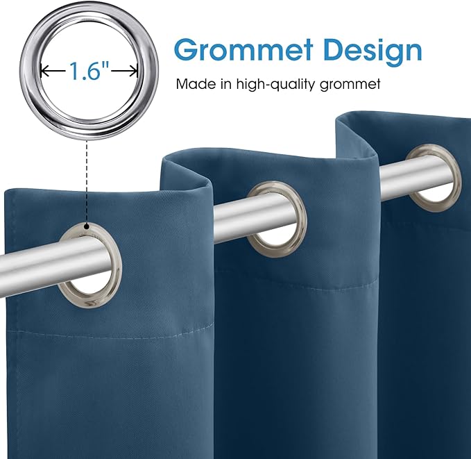 HOMEIDEAS Dark Teal Blackout Curtains - Image 5