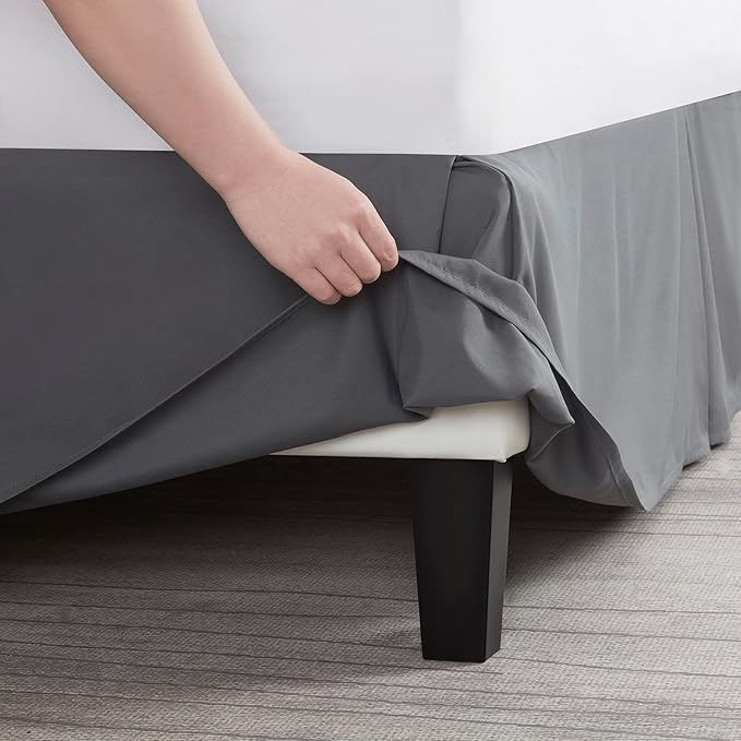 Nestl Dark Gray Bed Skirt Queen Size - Image 5