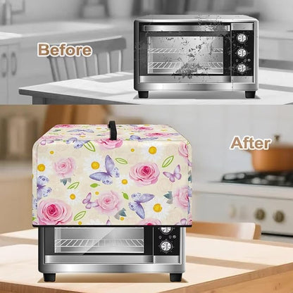 Microwave Universal Oven Dust Cover, Butterfly Rose Foldable Dust Cover - Image 4