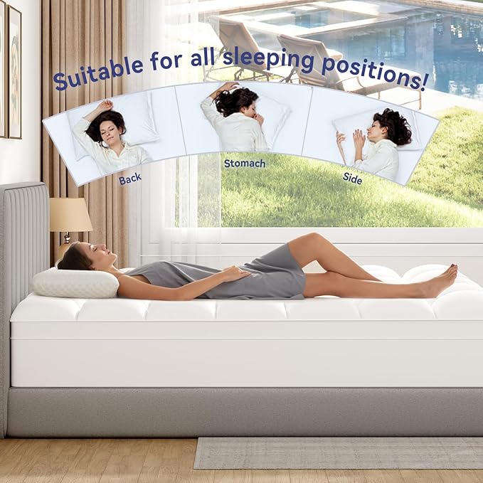 ELEMUSE Queen Mattress Topper for Back Pain, Extra Thick Mattress Pad Cover - Image 5