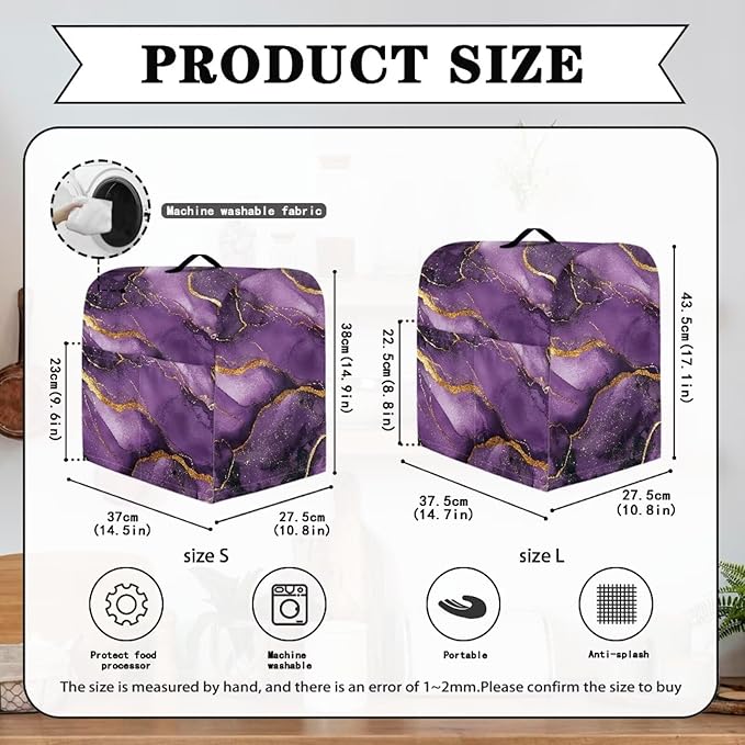 Stand Mixer Covers Protector Purple Marble Design Mixer Dust Covers Protector - Image 6