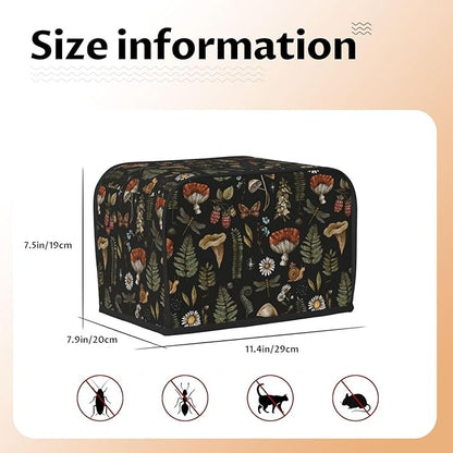 Vintage Witch Leaves Plant Mushroom 2 Slice Toaster Cover, Waterproof Toaster - Image 6
