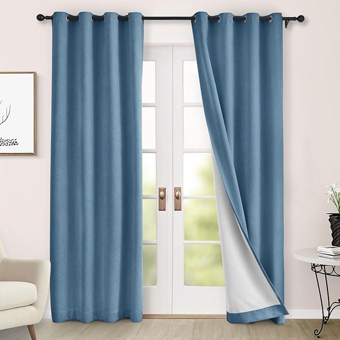 Macochico Thermal Blackout Chenille Curtains 100% Blackout Window Draperies by Macochico