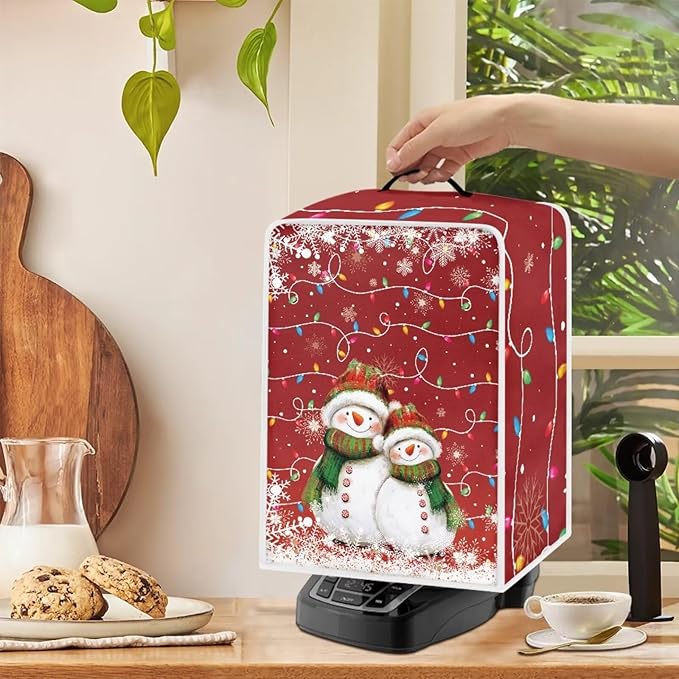 Coffee Maker Dust Cover, Cute Snowman Christmas Mixer Dustproof Protector - Image 4