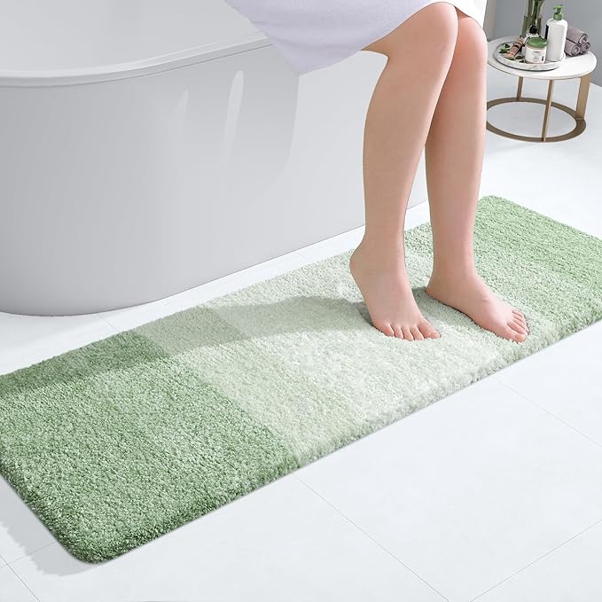 OLANLY Bathroom Runner Rugs 47x17, Extra Soft Absorbent Microfiber Bath Rugs by OLANLY