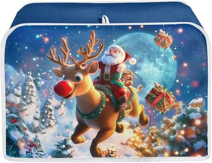 ZFRXIGN 4 Slice Toaster Cover Christmas Deer Santa Claus Dust Cover Small by ZFRXIGN