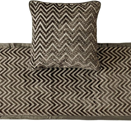 The HomeCentric King Queen Twin Grey Decorative Twin 53"x18" Bed Runner - Image 3