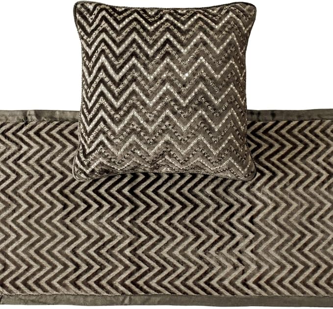 The HomeCentric King Queen Twin Grey Decorative CA King 86"x18" Bed Runner - Image 3