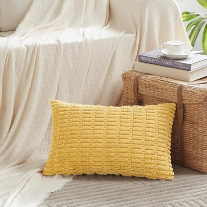 Fancy Homi 4 Packs Yellow Lumbar Decorative Throw Pillow Covers 12x20 Inch - Image 2