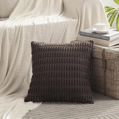 Fancy Homi 4 Packs Boho Dark Brown Decorative Throw Pillow Covers 20x20 Inch - Image 2