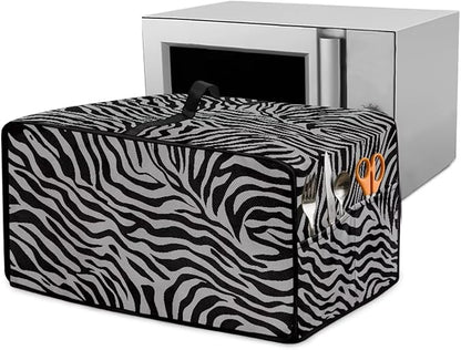 Grey Zebra Print Microwave Oven Dust Cover Dust-Proof Waterproof Microwave by HwzdsyxlCreativeHomeDecor