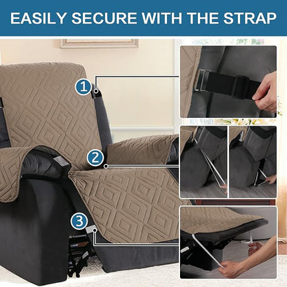 H.VERSAILTEX Reversible Quilted Recliner Covers Water Resistant Furniture - Image 4