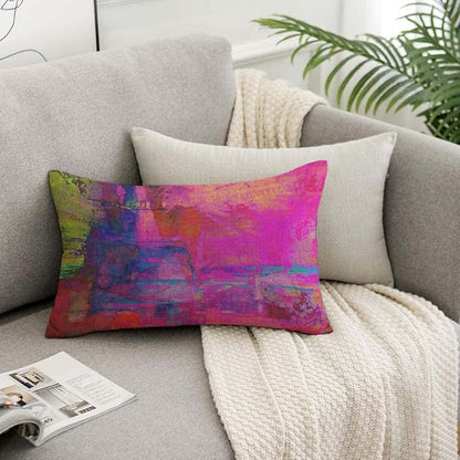 TKS MITLAN Art Abstract Pillow Cover 12x20 inch Bright Fuchsia Magenta Pink Red - Image 7