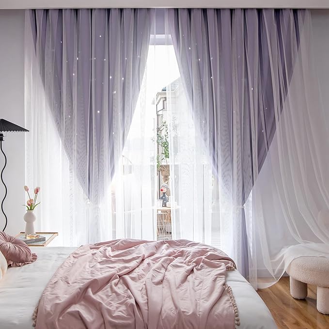 Stars Double Layer Blackout Curtains - Image 7