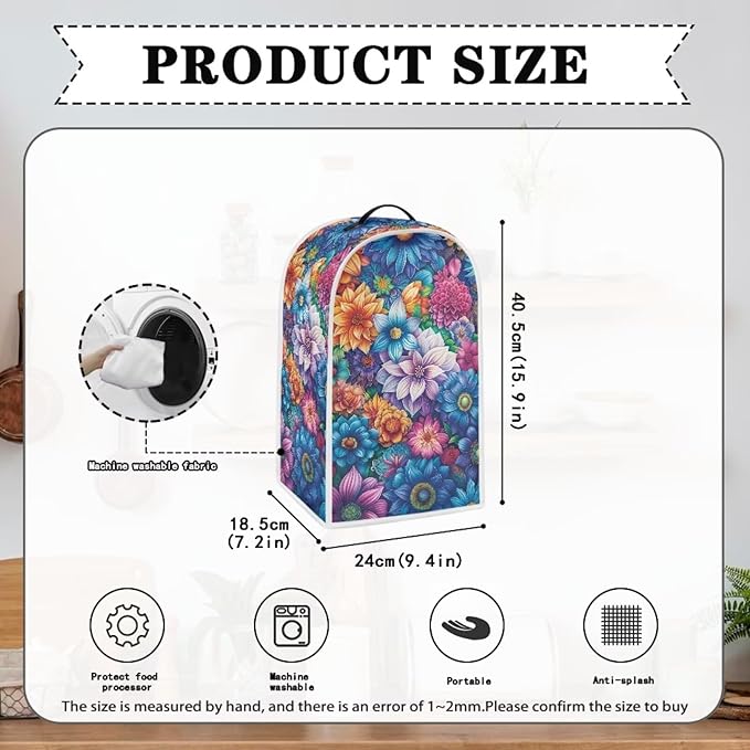 Bright Blossoms Kitchen Blender Cover Toaster Cover Boho Mandala Floral 2 Slice - Image 4