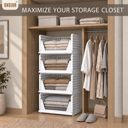 snslxh closet organizers and storage, 5 pack stackable, view 10