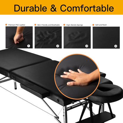 massage tables portable 24" wide adjustable folding massage, close-up detail