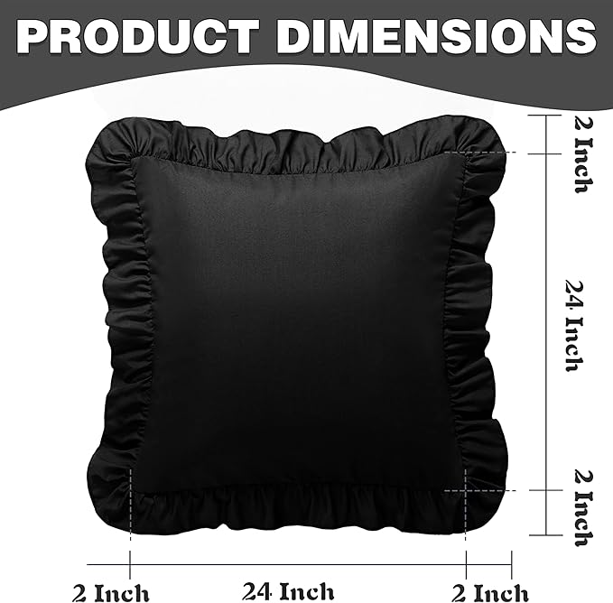 KKJIAF Ruffle Pillow Cases 24x24 Inches, Microfiber Wrinkle Resistant Pillow - Image 3