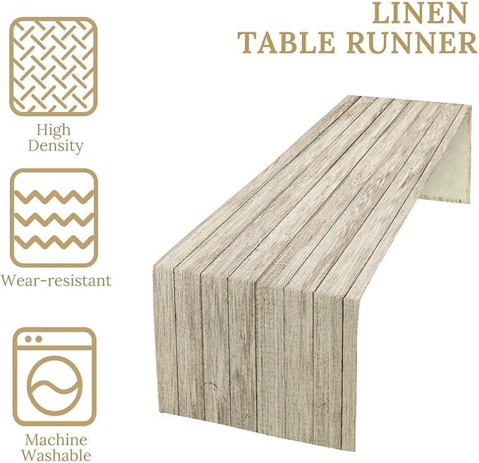 Rustic Wood Table Runner Wooden Board Background Vintage Planks Picture Art - Image 7
