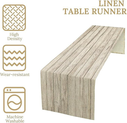 Rustic Wood Table Runner Wooden Board Background Vintage Planks Picture Art - Image 7