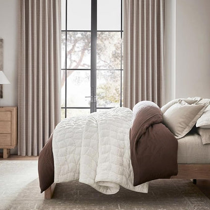 Thick Burlap 92 Inch Blackout Curtains 2 Panels Set - Image 7