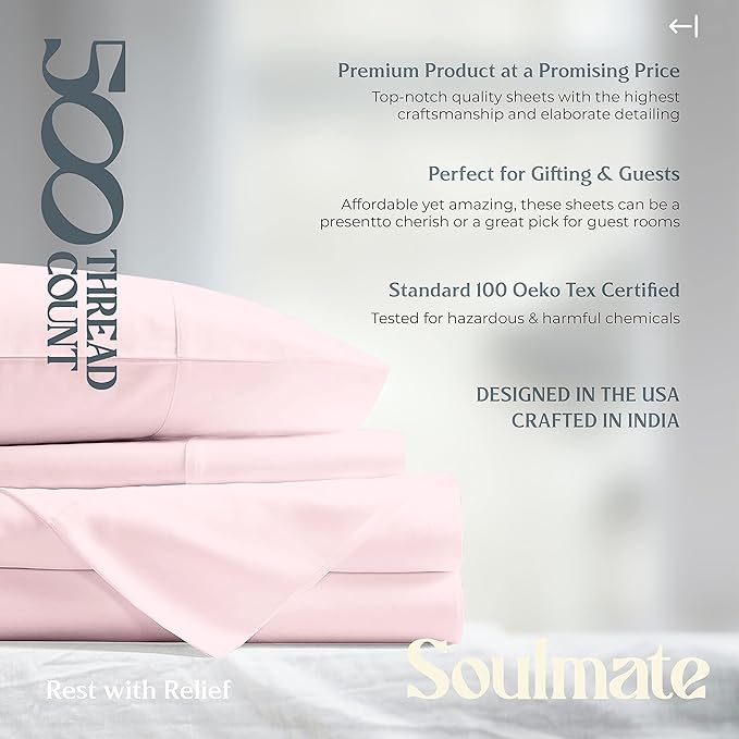 Mayfair Linen 500 Thread Count Twin Cotton Sheets - Image 7