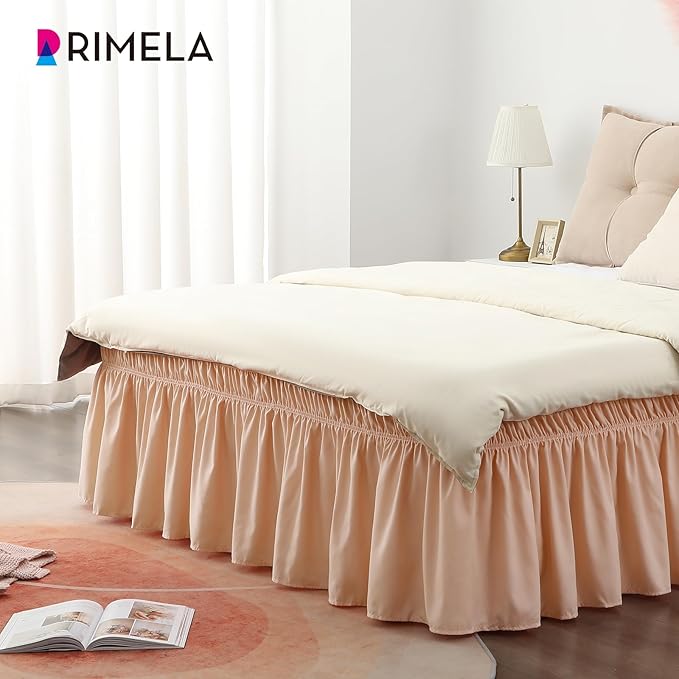 RIMELA Bed Skirt Queen Size 15 Inch Drop, Wrap Around Elastic Bedskirt Solid - Image 7