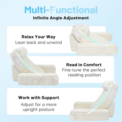 enitya reading pillow with height-adjustable backrest for custom shown in use