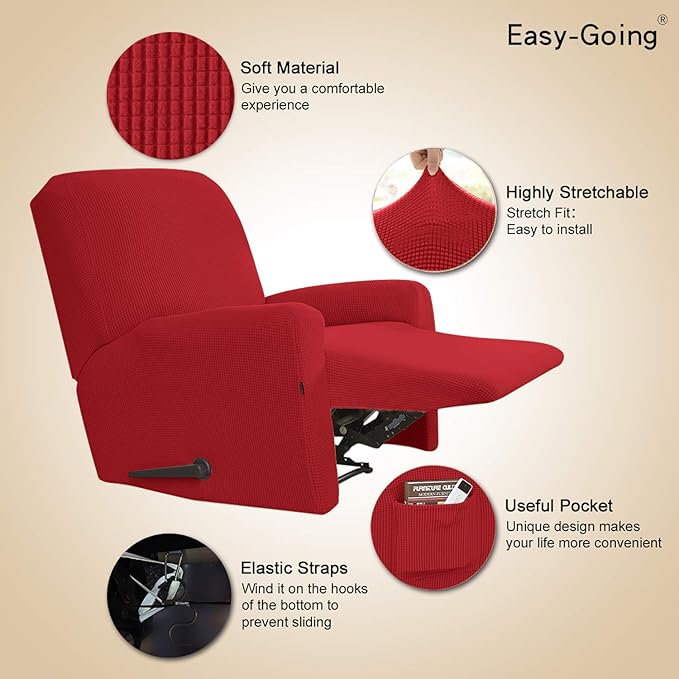 Easy-Going Recliner Stretch Sofa Slipcover Sofa Cover 4-Pieces Furniture - Image 3