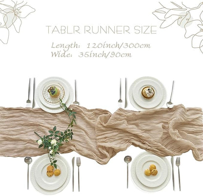 IVAPUPU 10 Pcs Cheesecloth Table Runner - 10ft Nude Boho Gauze Cheese Cloth - Image 3