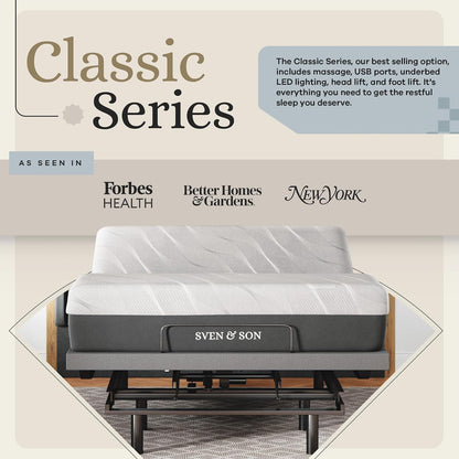 sven & son classic adjustable bed base, head shown in use