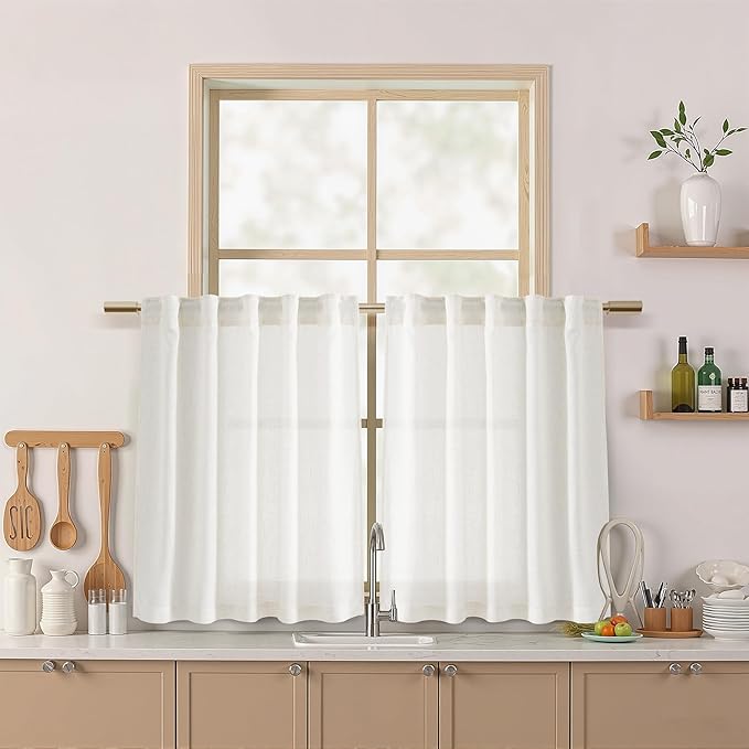 Nanspring 24 Inch Linen Curtains by Nanspring
