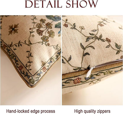 patdrea Designer Throw Pillow Covers Set of 2, Rectangle Vintage Light Brown - Image 4