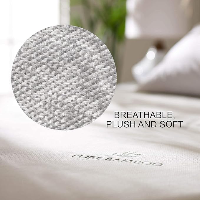Twin Mattress Protector by PURE BAMBOO, Waterproof - Image 4