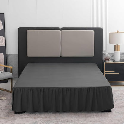 TSUTOMI Black Bed Skirt Twin Size Ruffled Bed Skirt by TSUTOMI