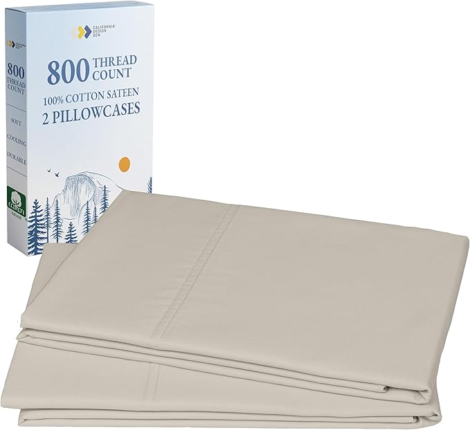 California Design Den 100% Cotton King Pillow Cases Set of 2, 800 Thread Count by CaliforniaDesignDen