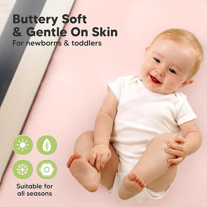2-Pack Waterproof Pack and Play Sheets, Mini Crib Sheets Fitted - Image 4