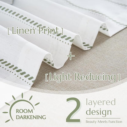 jinchan Nautical Valance Striped Linen Curtain 18 Inch Farmhouse Room Darkening - Image 4