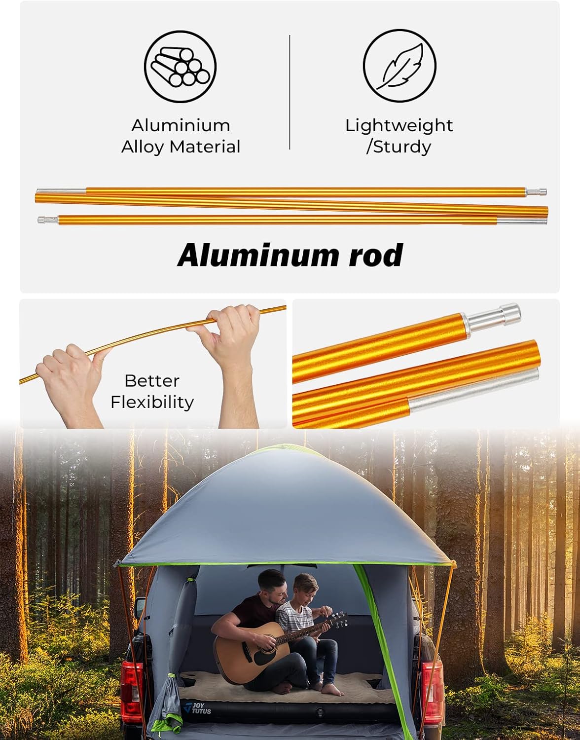 joytutus pickup truck tent 5.5ft bed tent with showing dimensions