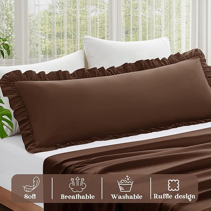 KKJIAF Ruffle Body Pillow Cases Set of 1, Ruffled Pillow Covers - Image 4