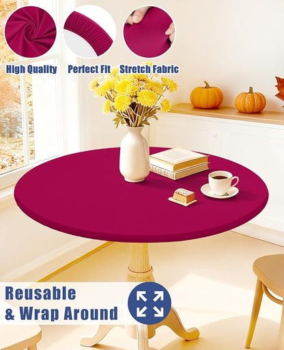 Round Spandex Tablecloth, Elastic Fitted Waterproof Tablecloths - Image 5